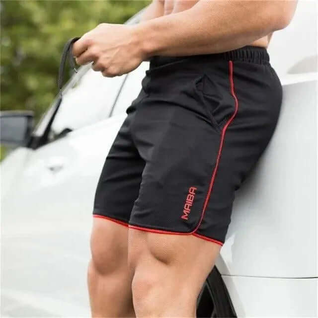 Men's Athletic Shorts: Breathable, Elastic Waist, Side Pockets