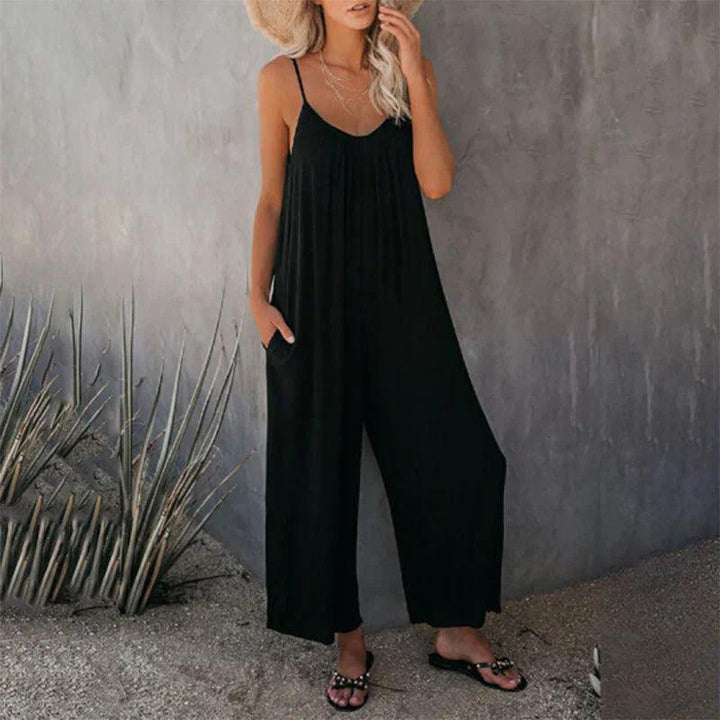 Women's Loose Sleeveless Jumpsuit with Pockets
