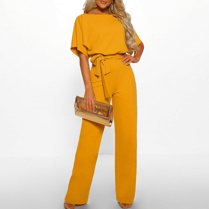 Women's Wide Leg Jumpsuit with Belt
