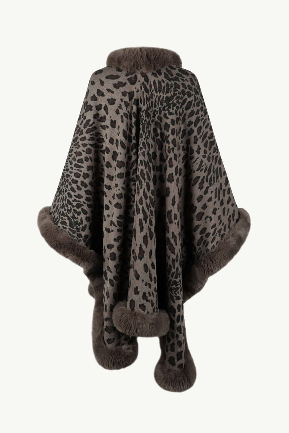 Women's Leopard Print Open Poncho - Stylish & Comfortable