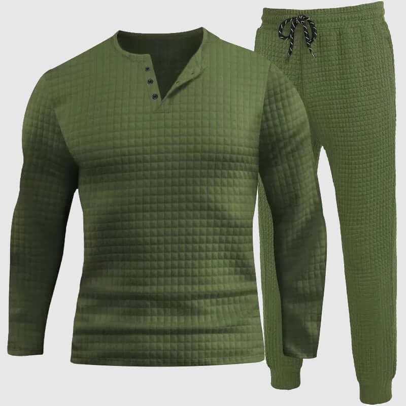 Men's Breathable Long-Sleeve Shirt & Pant Set