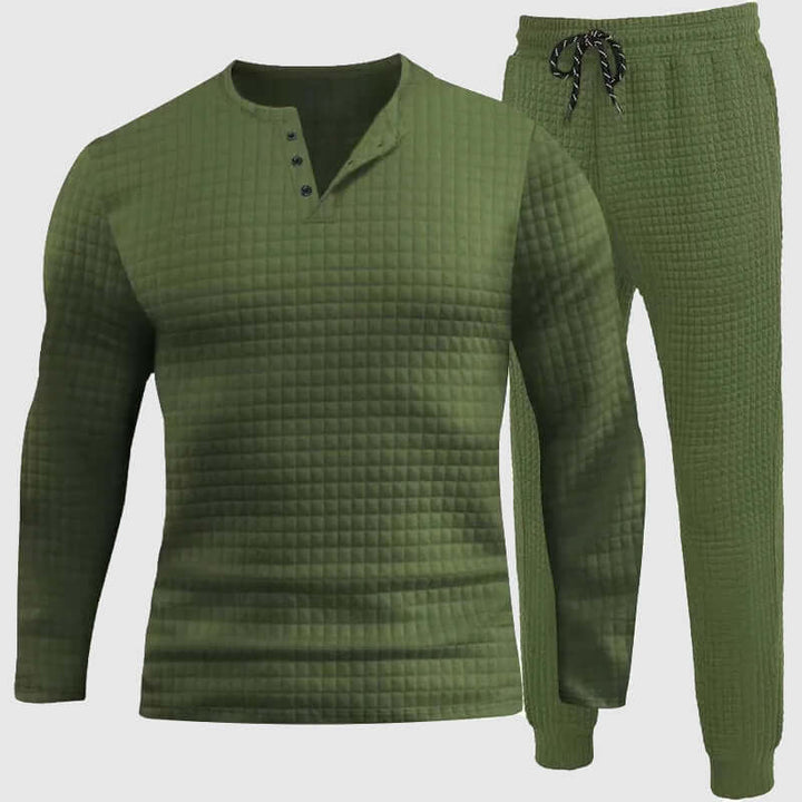Men's Breathable Long-Sleeve Shirt & Pant Set