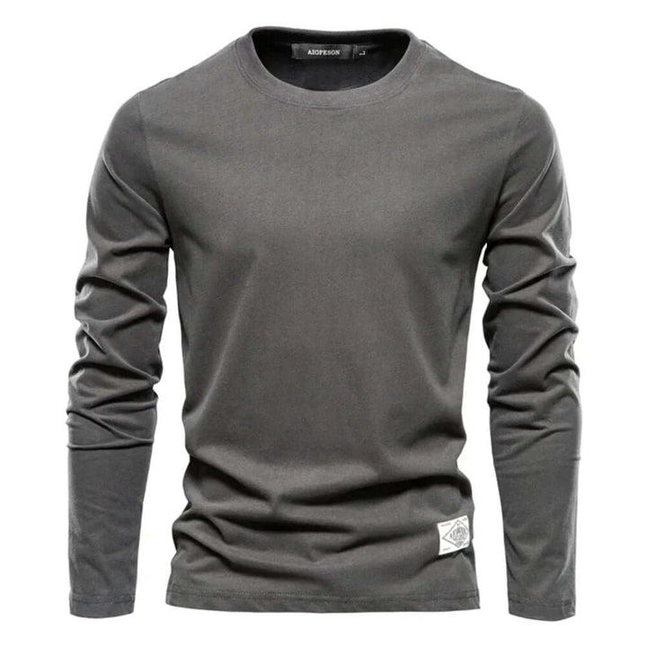 Men's Long-Sleeve Casual Crewneck T-Shirt: Relaxed Fit Tee