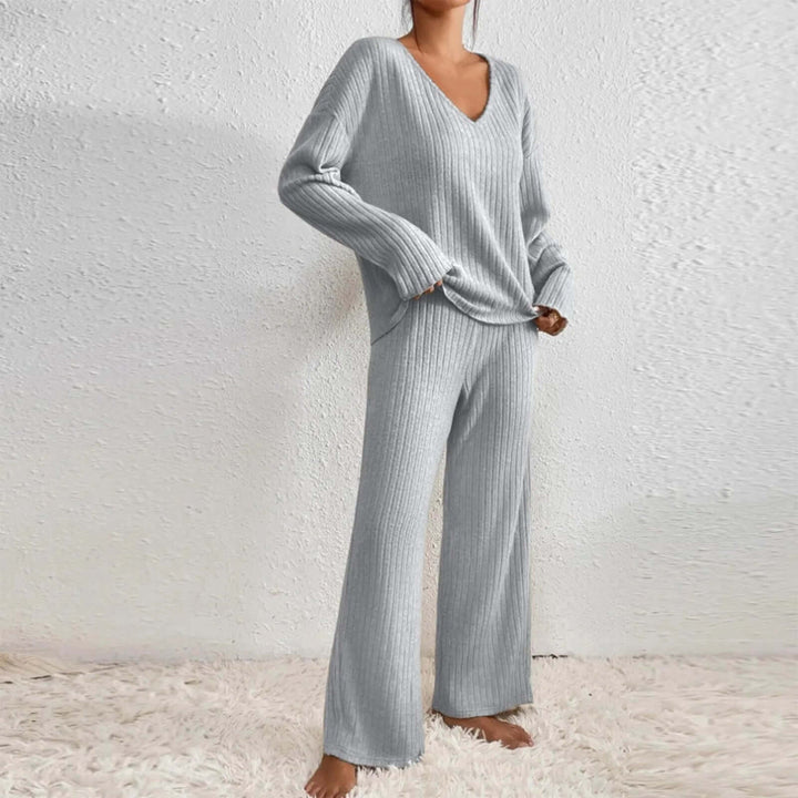 Women's 2-Piece Ribbed Lounge Set: Cozy & Stylish Athleisure