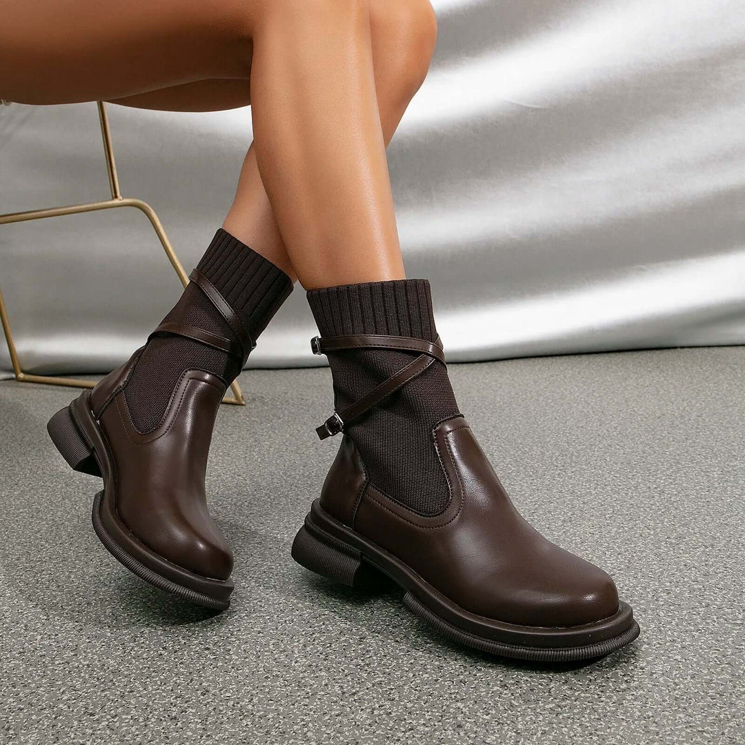 Women's Retro Platform Boots: Chunky Sole Ankle Boots