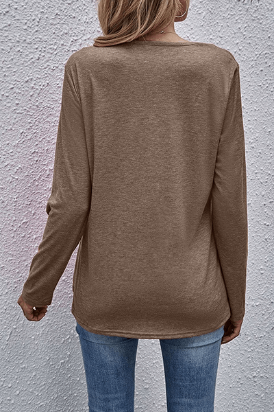 Women's Casual V-Neck Long Sleeve Top
