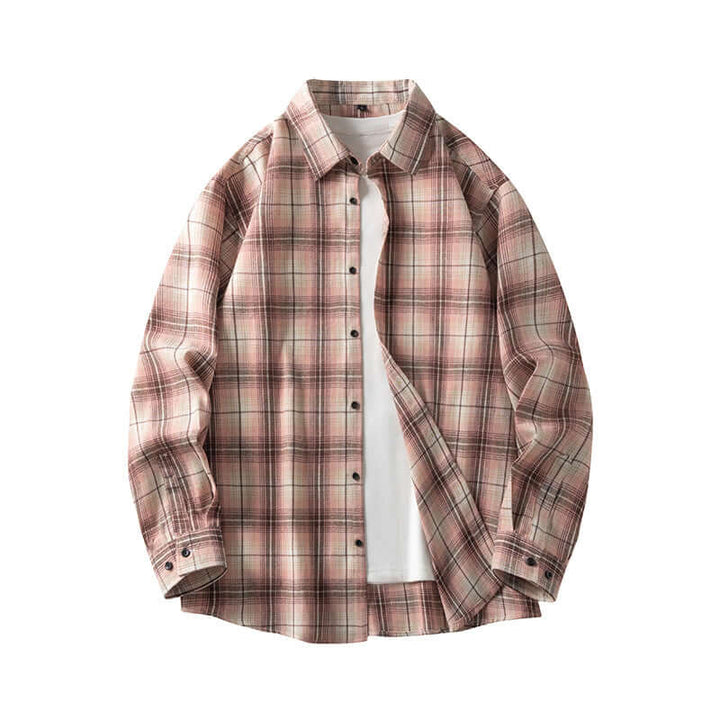 Men's Long-Sleeve Plaid Casual Shirt