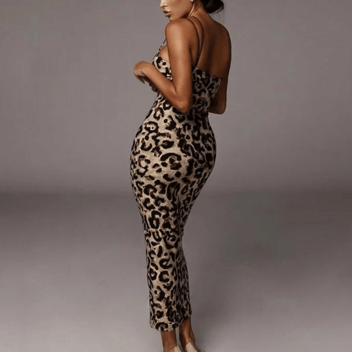 Elegant Snake Print Women's Dress