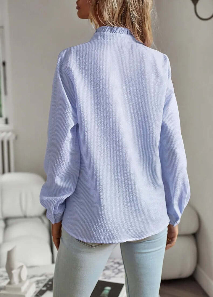Women's Elegant Striped Long-Sleeve Blouse