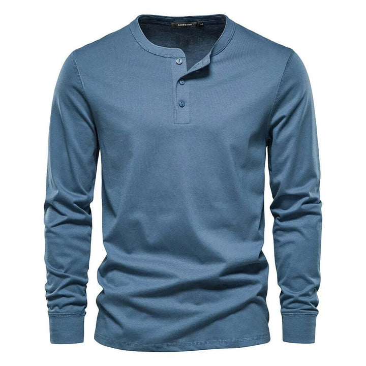 Men's Long Sleeve Collarless T-Shirt: Casual Comfort & Style