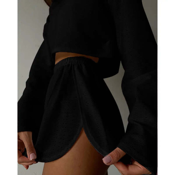 Women's Summer Eyelet Knit Lounge Set