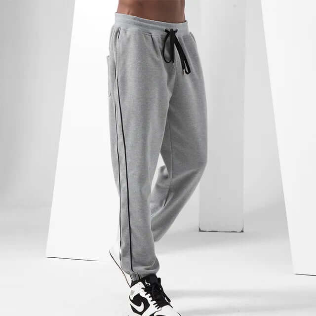 Men's Casual Long Sports Pants: Elastic Waist & Breathable Fabric