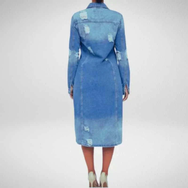 Longline Denim Trench Coat: Versatile Outerwear