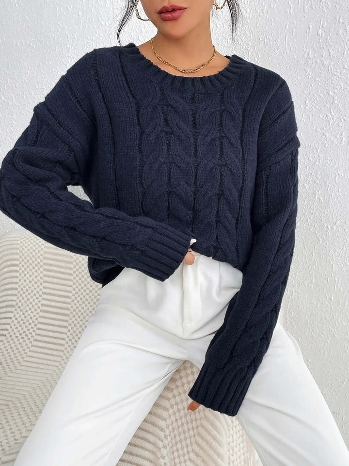 Women's Cozy Twisted Knit Pullover Sweater