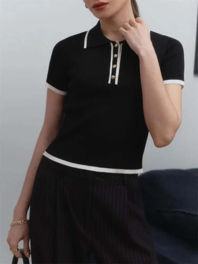 Knitted Short Sleeve Polo Shirt