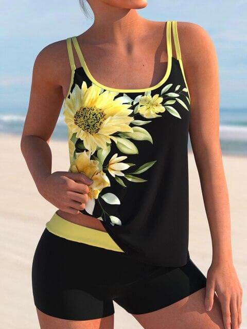 Women's Floral Print Tankini Swimsuit
