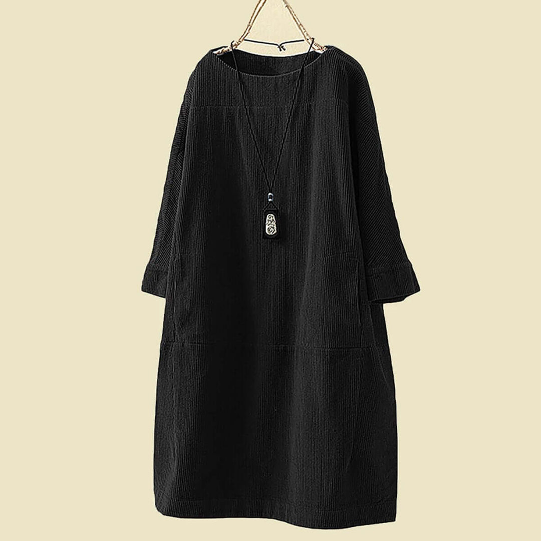 Women's Relaxed Fit Corduroy Knee-Length Dress