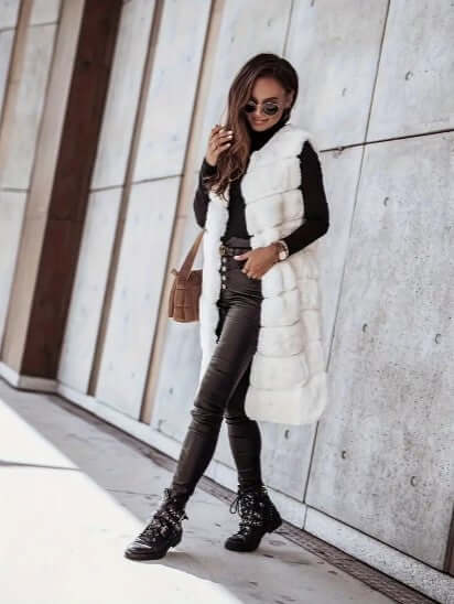 Women's Long Sleeveless Faux Fur Vest: Warm & Stylish Layer
