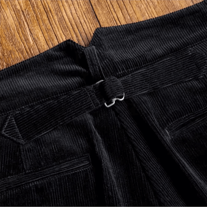 Men's High-Waist Relaxed-Fit Corduroy Trousers