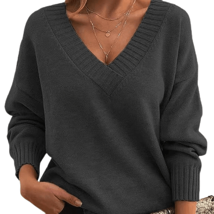 Women's V-Neck Knit Sweater: Soft, Elegant Everyday Wear