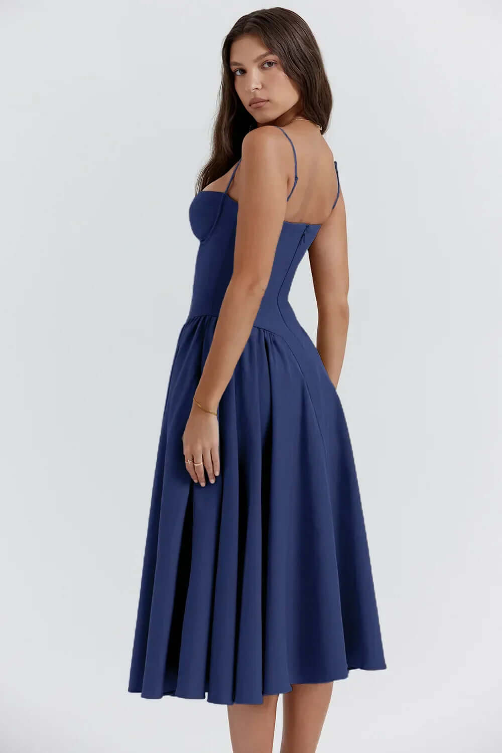 Women's Sleeveless Corset Midi Dress
