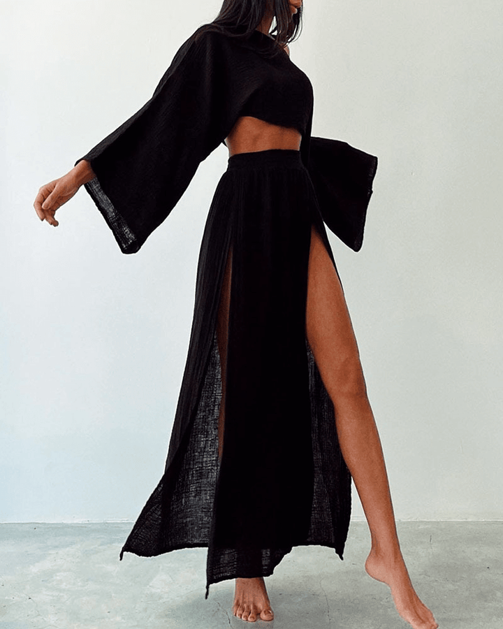 Women's Off-Shoulder Maxi Dress Set