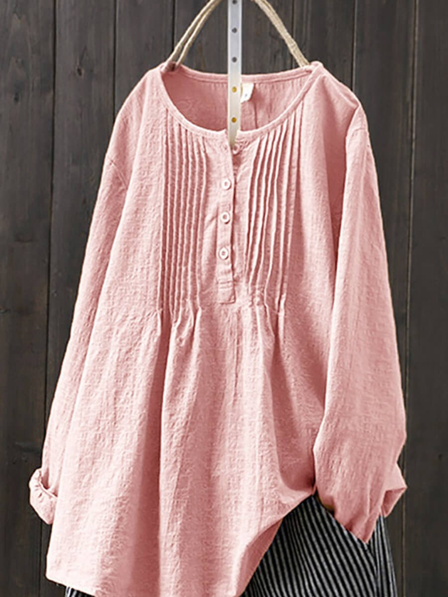 Women's Retro Cotton Linen Casual Shirt