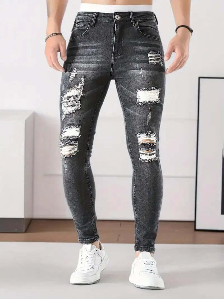 Men's Slim Fit Distressed Jeans