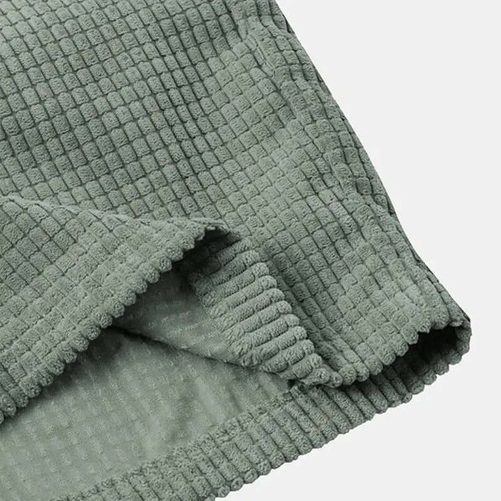 Men's Corduroy Shirt & Shorts Set: Casual Summer Outfit