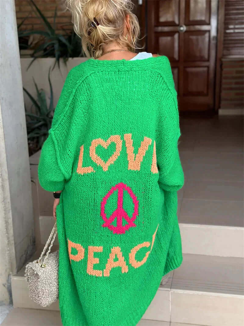 Women's Love & Peace Relaxed Cardigan