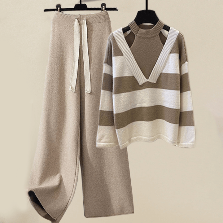 Women's Striped Lounge Set: Comfortable &amp; Stylish Two-Piece