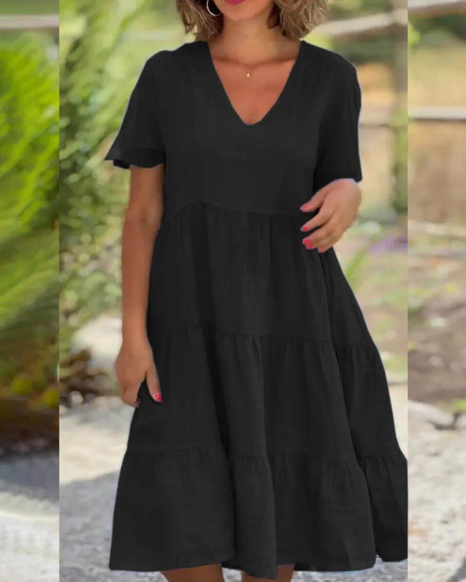 Women's Breathable Short-Sleeve Midi Dress