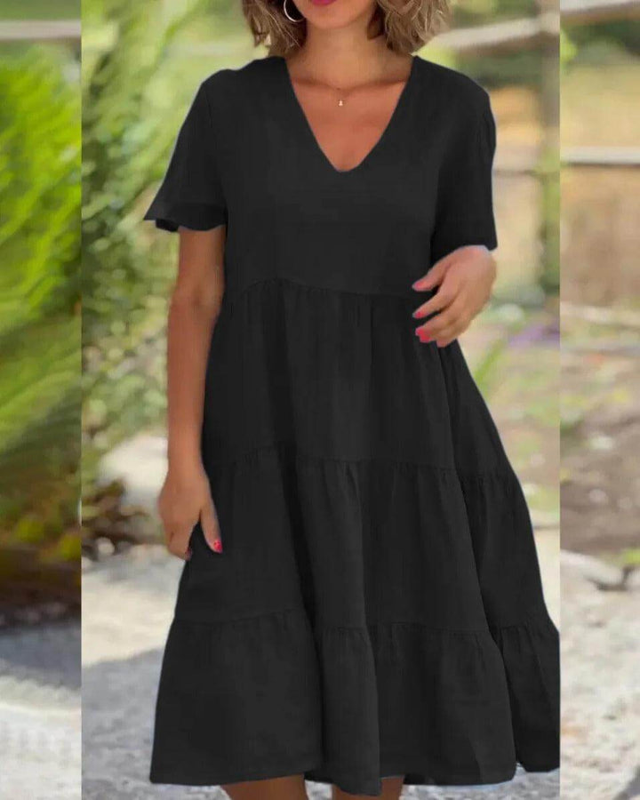 Women's Breathable Short-Sleeve Midi Dress
