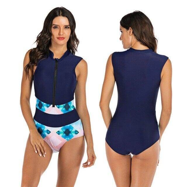 Women's Sporty Zippered Swimsuit