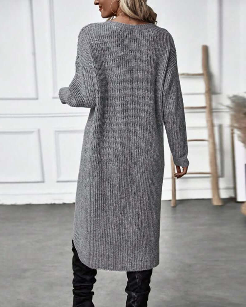 Women's Solid Midi Dress: Everyday Elegance