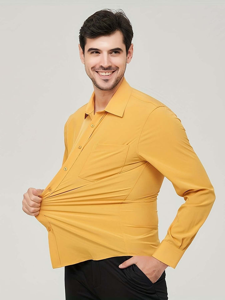 Men's Long-Sleeve Cotton Shirt: Modern Fit Dress Shirt