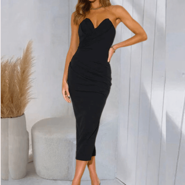 Elegant Strapless Summer Dress: Breathable & Versatile Women's Dress