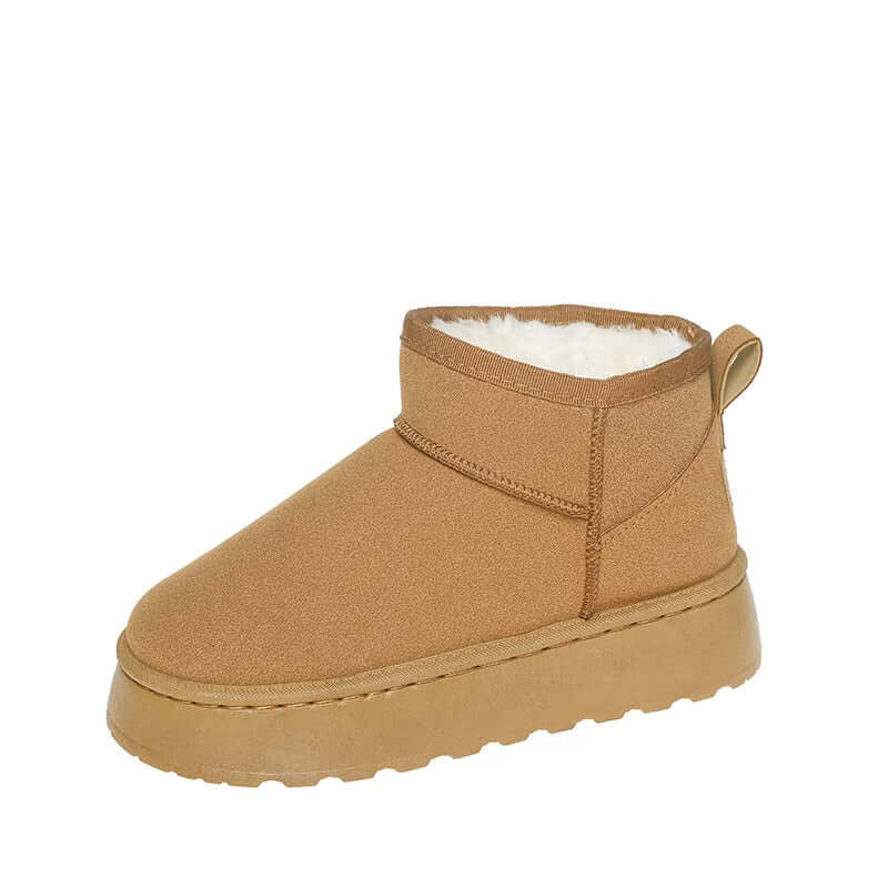 Women's Suede Ankle Boots: Plush, Slip-On, Rugged Sole