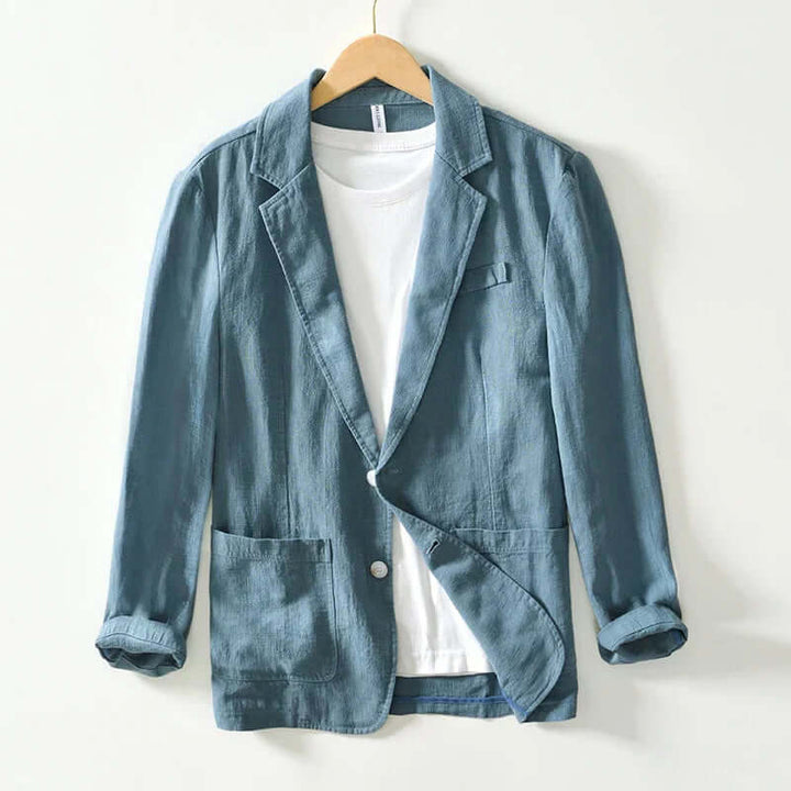 Men's Casual Two-Button Cotton Blazer Jacket