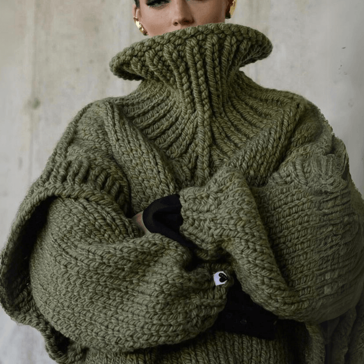 Women's Oversized Turtleneck Knit Sweater