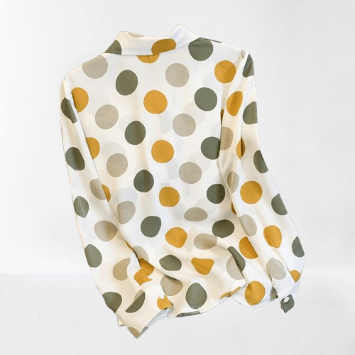 Women's Polka Dot Button-Up Shirt: Stylish & Comfortable