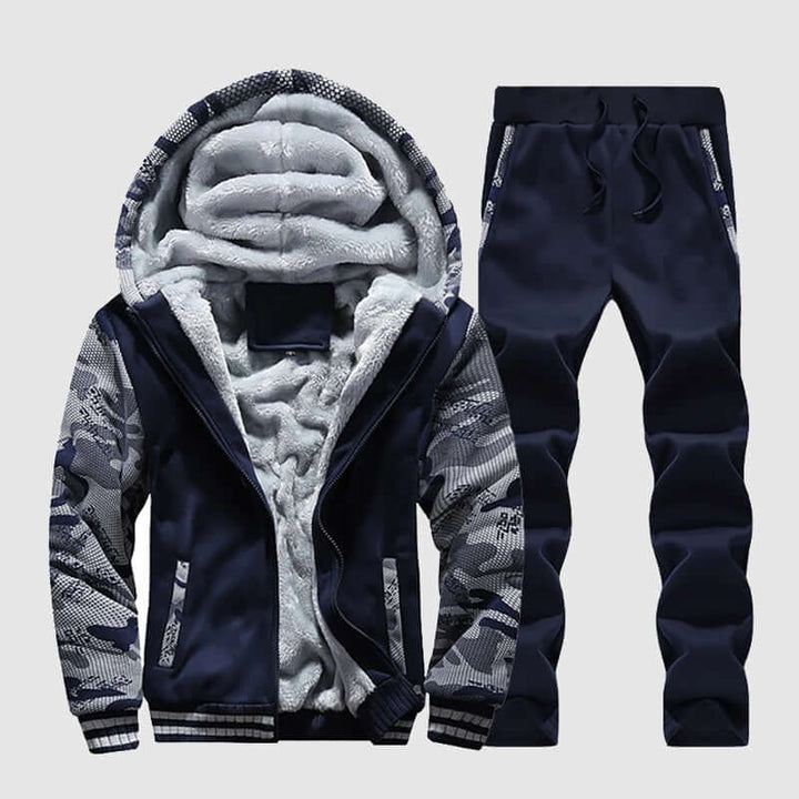 Men's Casual Fleece Jacket & Pants Set