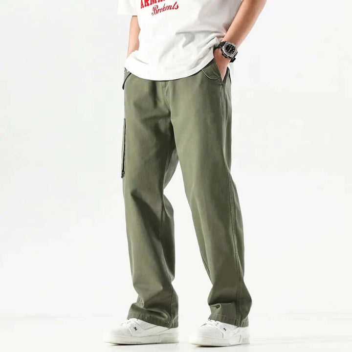 Men's Relaxed Fit Cargo Trousers: Multiple Pockets & Durable Cotton