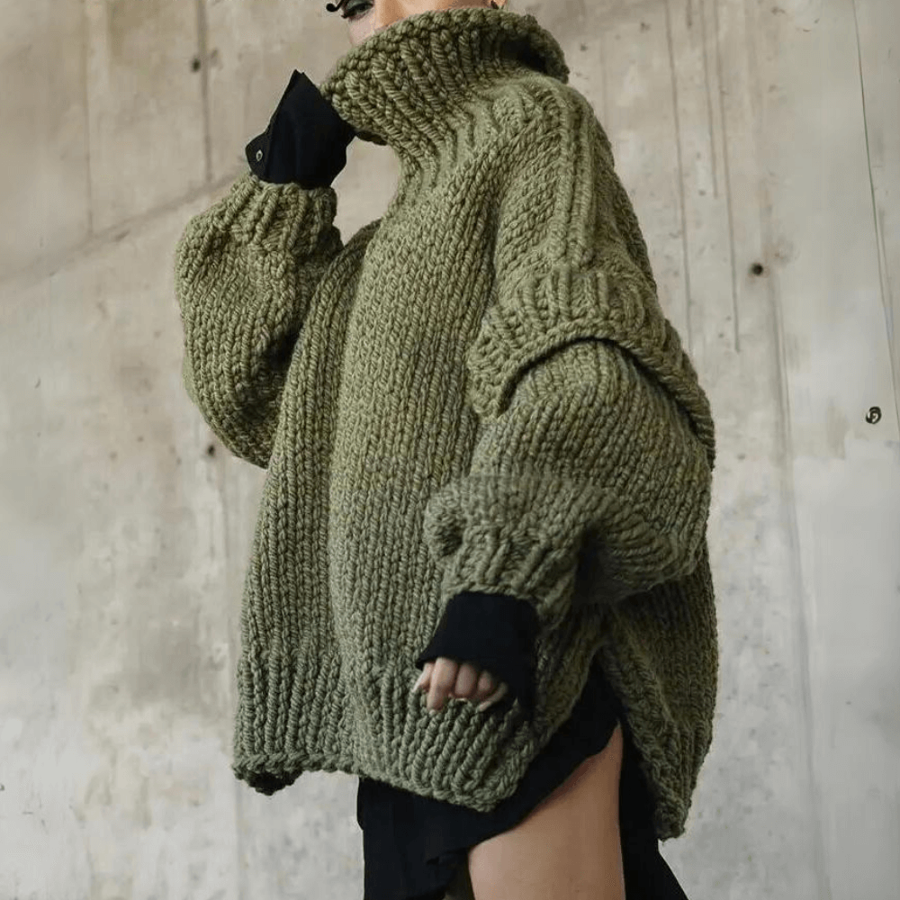 Women's Oversized Turtleneck Knit Sweater