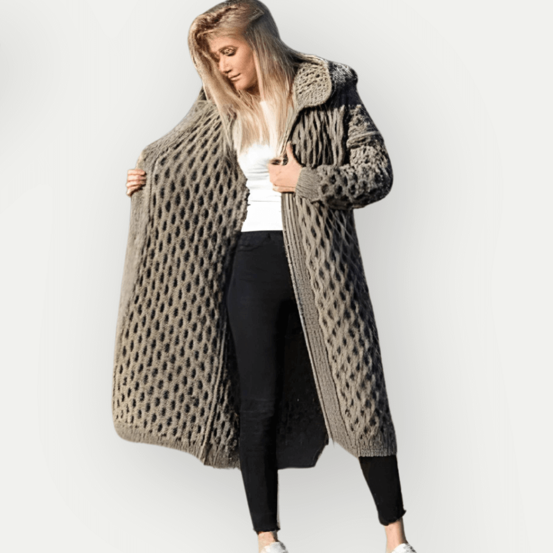 Women's Hooded Long Sleeve Jacket: Cozy & Stylish Outerwear