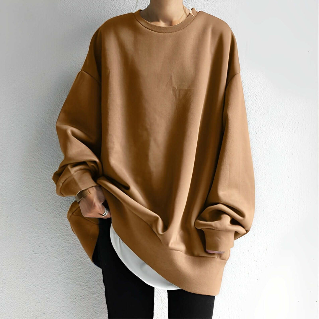 Women's Oversized Soft Cotton Pullover Sweatshirt