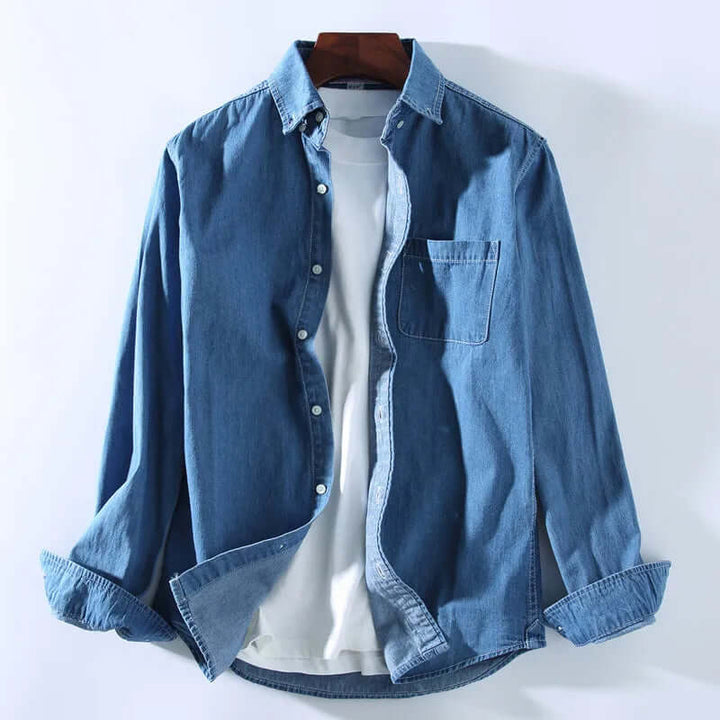 Men's Casual Long-Sleeve Denim Shirt