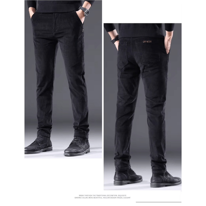 Men's Fleece-Lined Corduroy Pants: Warm Winter Trousers