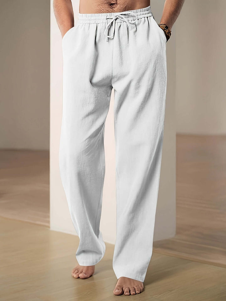 Men's Relaxed Fit Drawstring Linen Pants: Breathable Summer Trousers