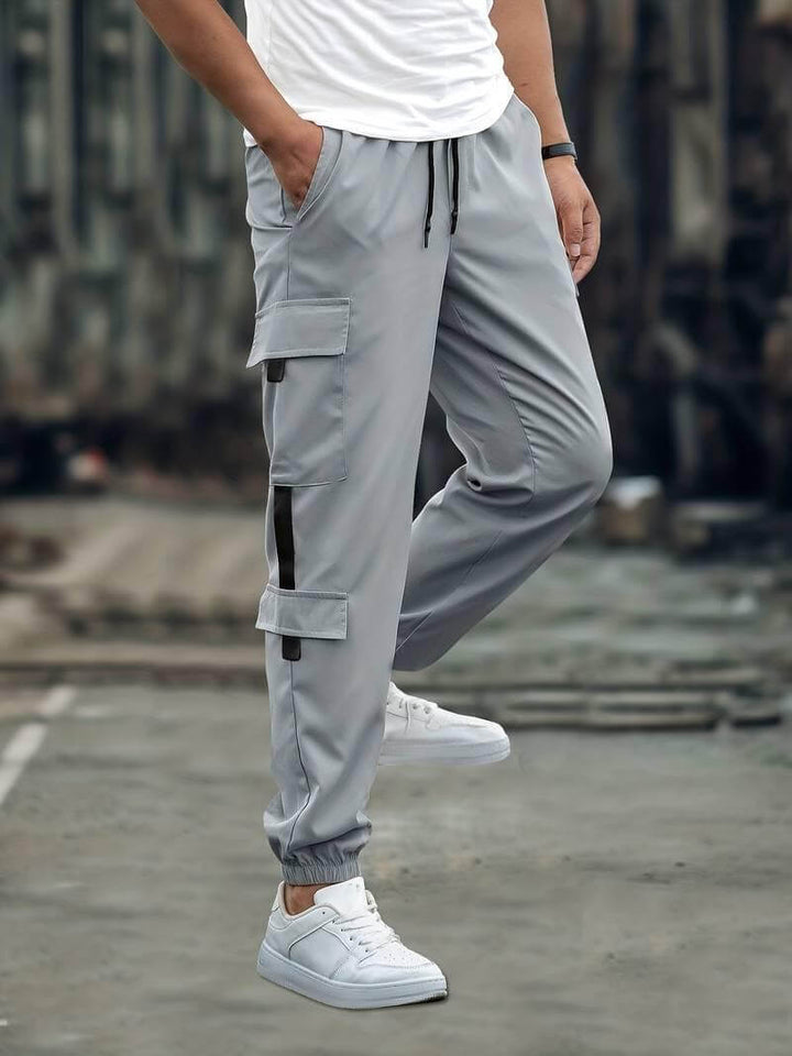 Men's Relaxed Fit Cargo Joggers with Multiple Pockets